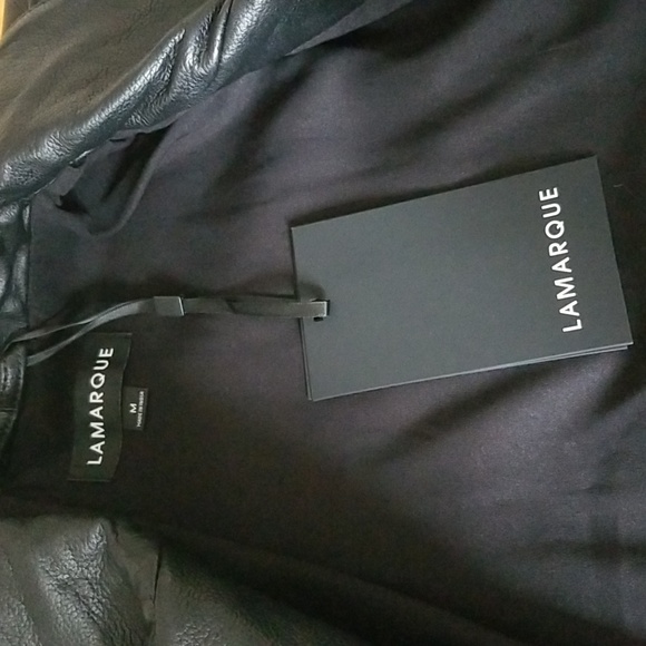 LAMARQUE Harlee Biker Leather Dress Jacket, Size M - Picture 8 of 16